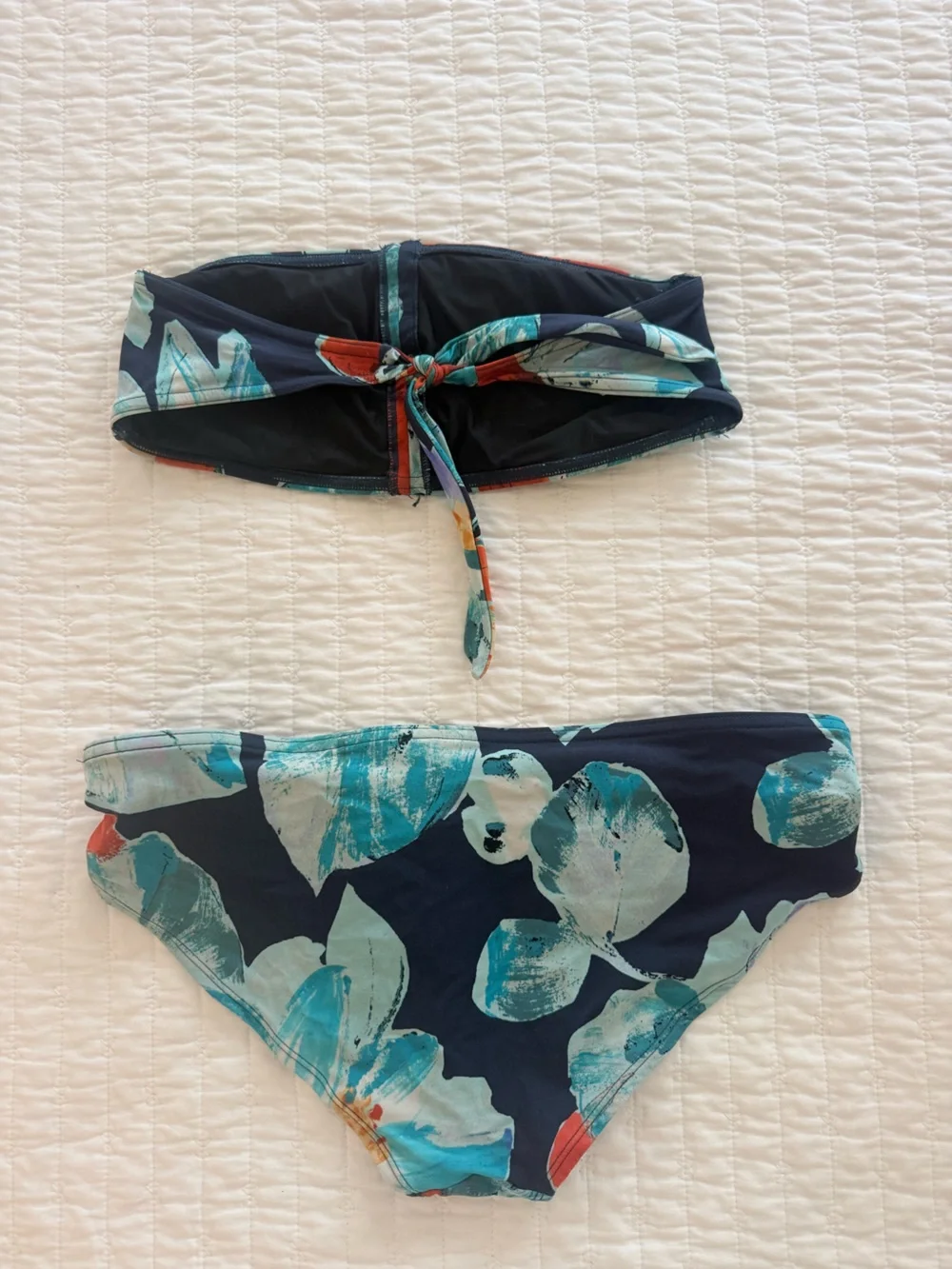 GAP Floral Bandeau Bikini Set - Navy & Teal